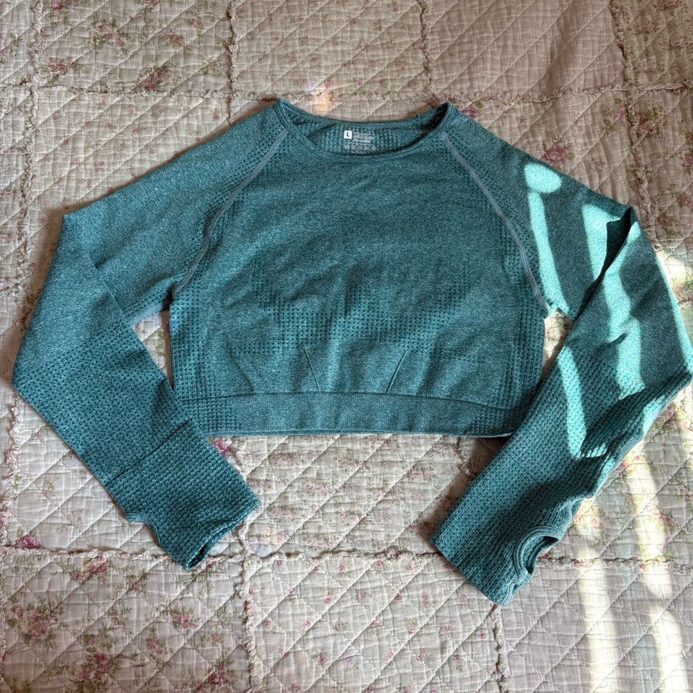 green blue workout top